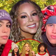 Mariah Carey's Twins Rock Her Holiday Merch in Rare Family Photo