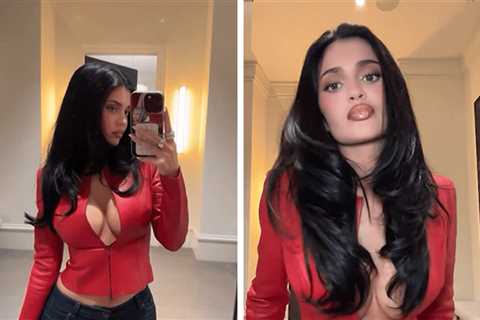 Kylie Jenner Unzips Red Jacket, Flashes Cleavage in Hot New Clip