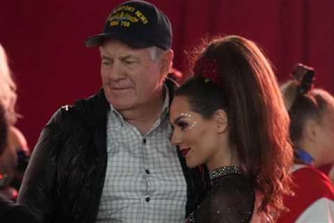 Bill Belichick All Smiles At Jordon Hudson's Cheer Competition in Atlanta