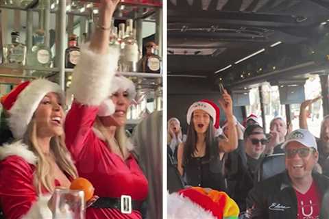 Tamra Judge, Vicki Gunvalson Wear Matching Santa Outfits on TMZ Brunch Tour