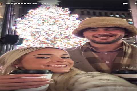Livvy Dunne and Paul Skenes cozy up by Rockefeller Center tree during cute Christmas date