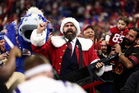 Watch Jason Kelce Rock Out as Santa Claus on ‘Monday Night Countdown’