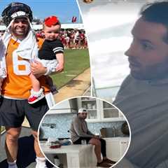 Baker Mayfield’s wife captures QB stress-watching as Saints and Falcons decide Buccaneers’ fate