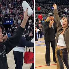 'KPop Demon Hunters' Singers EJAE, Rei Ami Throw Shirts, Shoot Hoops At Clippers Game