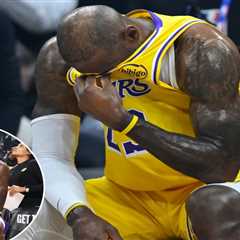 LeBron James fights back tears during Cavaliers tribute video as questions about NBA future loom