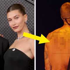 People Think Justin Bieber Has A New Tattoo Of Hailey Bieber’s Entire Face On His Back, And I..