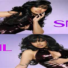 Cardi B ‘s Saturday Night Live Promotional Photos Burgundy Sequined Sergio Hudson Halter Gown