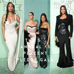 On the Scene at the 15 Percent Pledge Gala: Tina Knowles and Meghan Markle in Harbison, Claire..