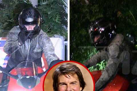 Tom Cruise Hops on Motorcycle Outside Hotel, Leonardo DiCaprio Follows, on Video