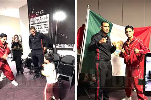 Ryan Garcia Gets Pumped Up Backstage Before Weigh-In, On Video