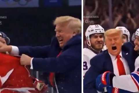 President Trump Shares AI Video Punching Canadian Hockey Player, Winning Gold With USA