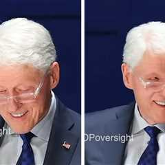 Bill Clinton Smiles and Laughs Looking Over Epstein Files Photo, on Video