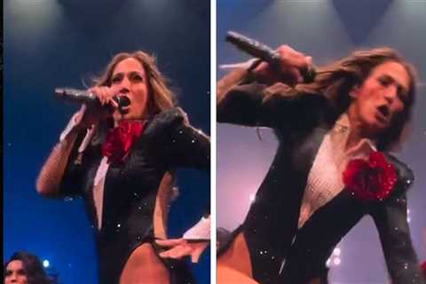 Jennifer Lopez Slips & Nearly Falls Hard During Las Vegas Residency, Video