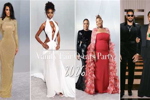 On the Scene at the Vanity Fair Oscars After Party: Queen Latifah in Red Jean Louis Sabaji, Kim..