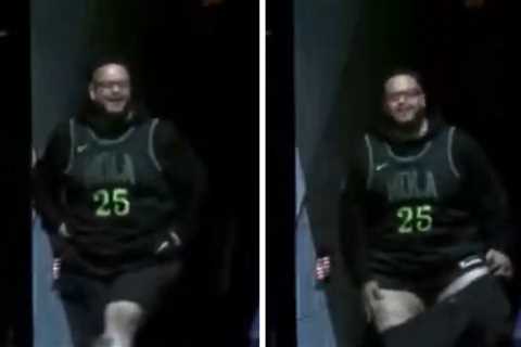 Pelicans Fan Has Wardrobe Malfunction During Dance-Off, Staged Or Legit?