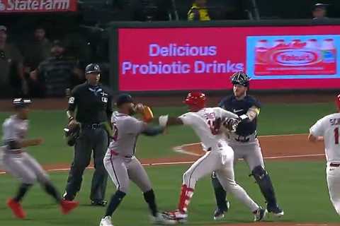 Brawl Breaks Out During Atlanta Braves at Los Angeles Angels Game