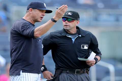 Yankees’ Aaron Boone blasts ‘overly sensitive’ umpiress after first ejection of season