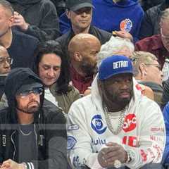 50 Cent & Eminem Reunite Courtside at Pistons-Cavs Playoff Game