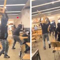 Massive Chair-Throwing Brawl Explodes Inside Chipotle Restaurant: Video