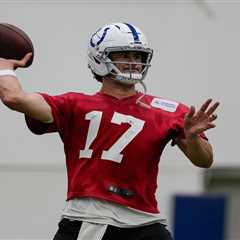 Daniel Jones throwing, doing drills during Colts OTAs less than six months after Achilles tear