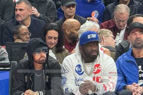 50 Cent & Eminem Reunite Courtside at Pistons-Cavs Playoff Game
