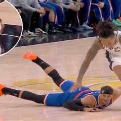 NBA Finals Game 2 getting chippy as Knicks hit with flagrant, technical foul — in just 16 seconds