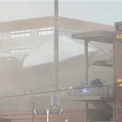 5 injured after ferocious winds rip through WVU baseball game, sending tents airborne