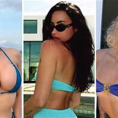 Blue Bikini Bombshells Stun On The Sand, Hot Shots