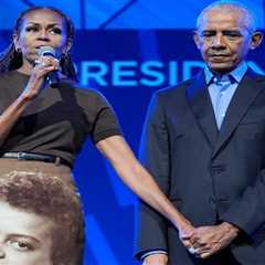Michelle Obama Wore a Custom Acne Studios FW26 Pencil Skirt Featuring a Portrait of Her Late Mother ..