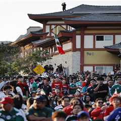 South Korea and Mexico fans take over California streets during World Cup match