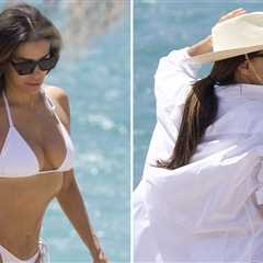Eva Longoria Shows Off Flawless Figure in Cheeky Bikini at the Beach
