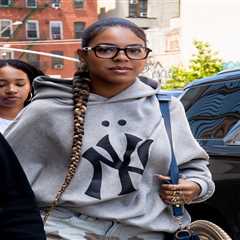 Blue Ivy Carter Spotted in New York City in a Fear of God Essentials MLB Hoodie and Jaded London..
