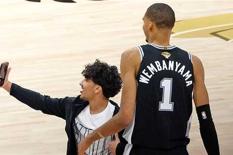 Fan Storms Court For Selfie With Victor Wembanyama During NBA Finals Game 1