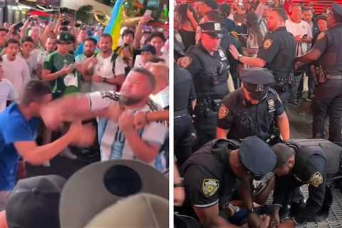 Argentina and Algeria Fans Brawl In Times Square Ahead of World Cup Match