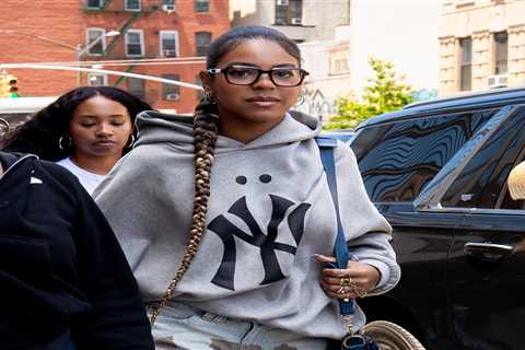 Blue Ivy Carter Spotted in New York City in a Fear of God Essentials MLB Hoodie and Jaded London..