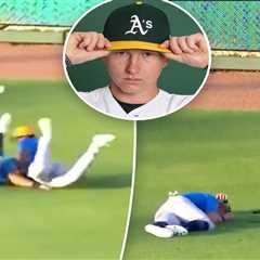 A’s top prospect Ryan Lasko hospitalized, underwent surgery after scary outfield collision