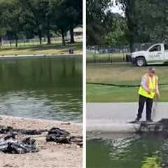 Reflecting Pool Littered With Trash After Fourth of July