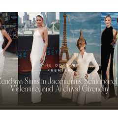 Zendaya Stuns in Jacquemus, Schiaparelli, Valentino, and Archival Givenchy for “The Odyssey” Press..