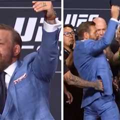 Conor McGregor Belts 'Wonderwall,' Yanks Max Holloway's Glasses At UFC 329 Presser