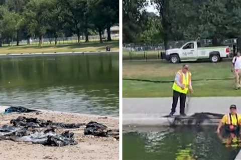 Reflecting Pool Littered With Trash After Fourth of July