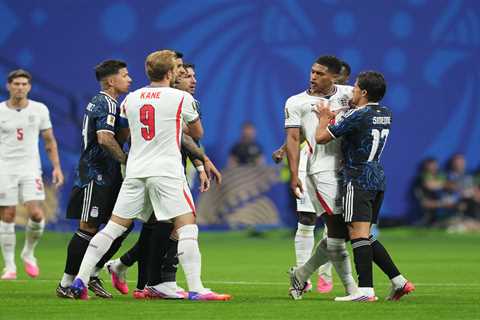 Jude Bellingham slaps Argentina player after England’s World Cup collapse in heated scene