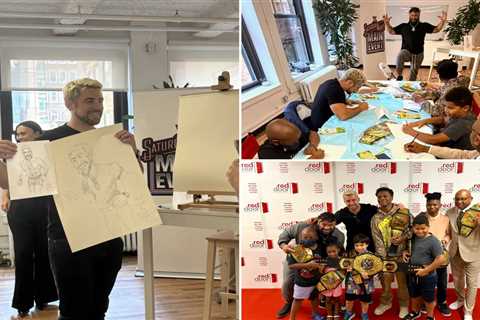 WWE stars team up with NYC nonprofit to provide ‘special’ art class for children affected by cancer