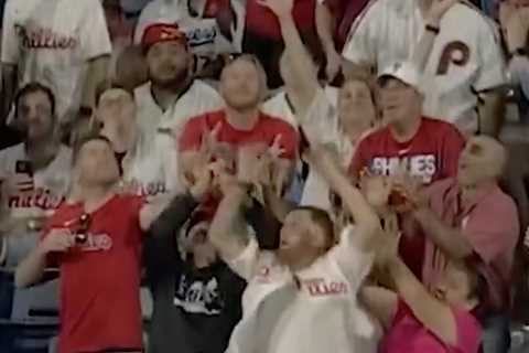 Phillies fan aggressively steals home-run ball from fellow onlooker in debated viral scene