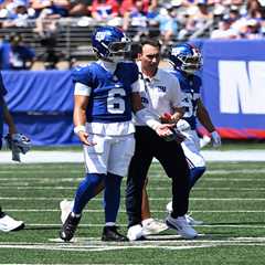 Giants’ John Harbaugh suspects ‘history’ informed Jaxson Dart’s latest medical tent visit