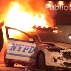 NYPD Patrol Car Goes Up in Flames After BMW Crash in The Bronx: Video